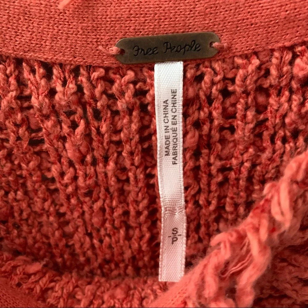 Free People Orange Oversized Chunky Fall Sweater - Picture 5 of 7